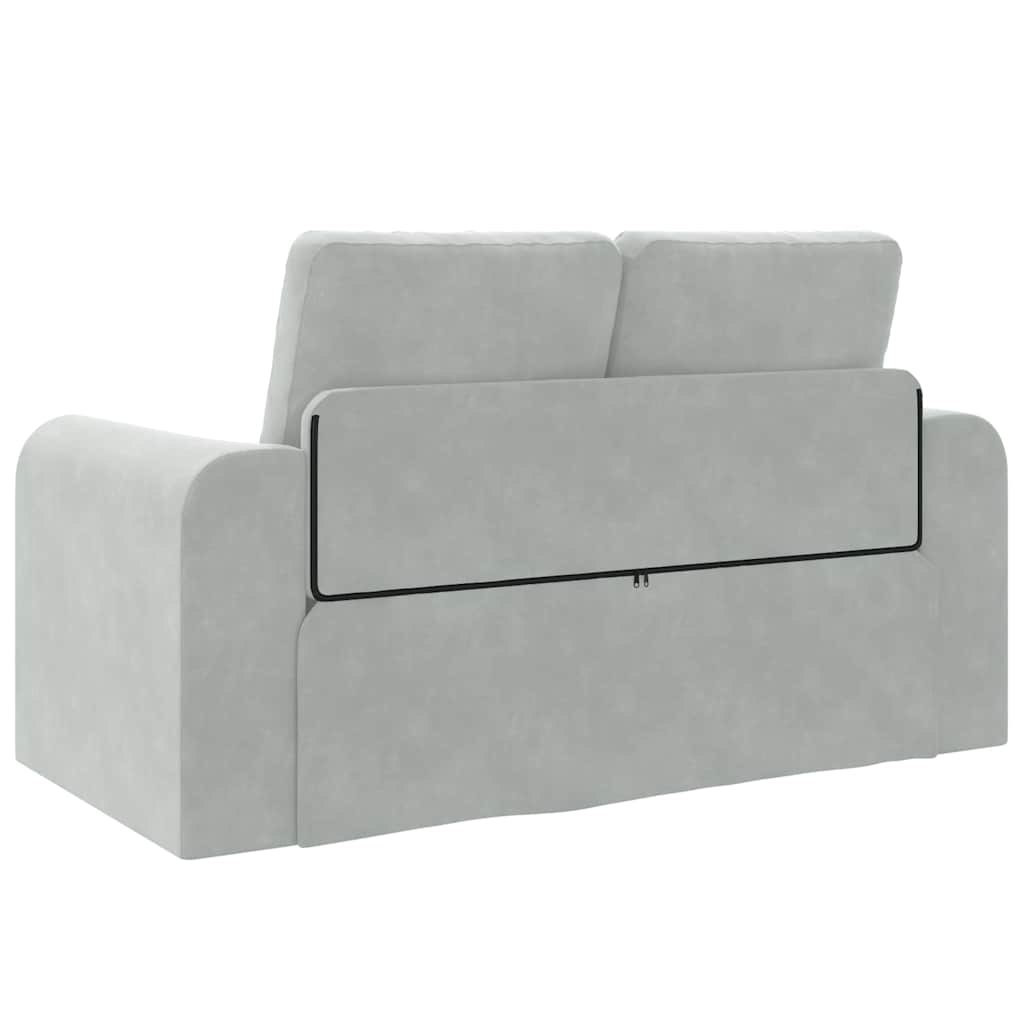 Sofa Bed Light Grey 148 x 71 x 83 cm Velvet
